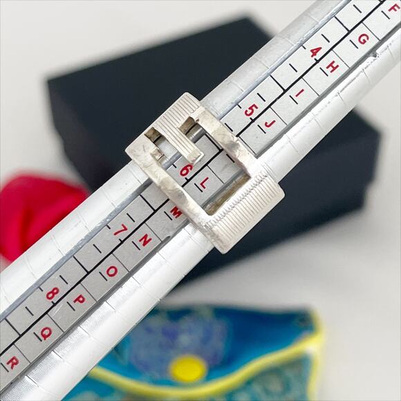 GUCCI Ring Interlocking G Silver 925 Ring Branded Cutout G Unisex Band 6.25 - Picture 5 of 8